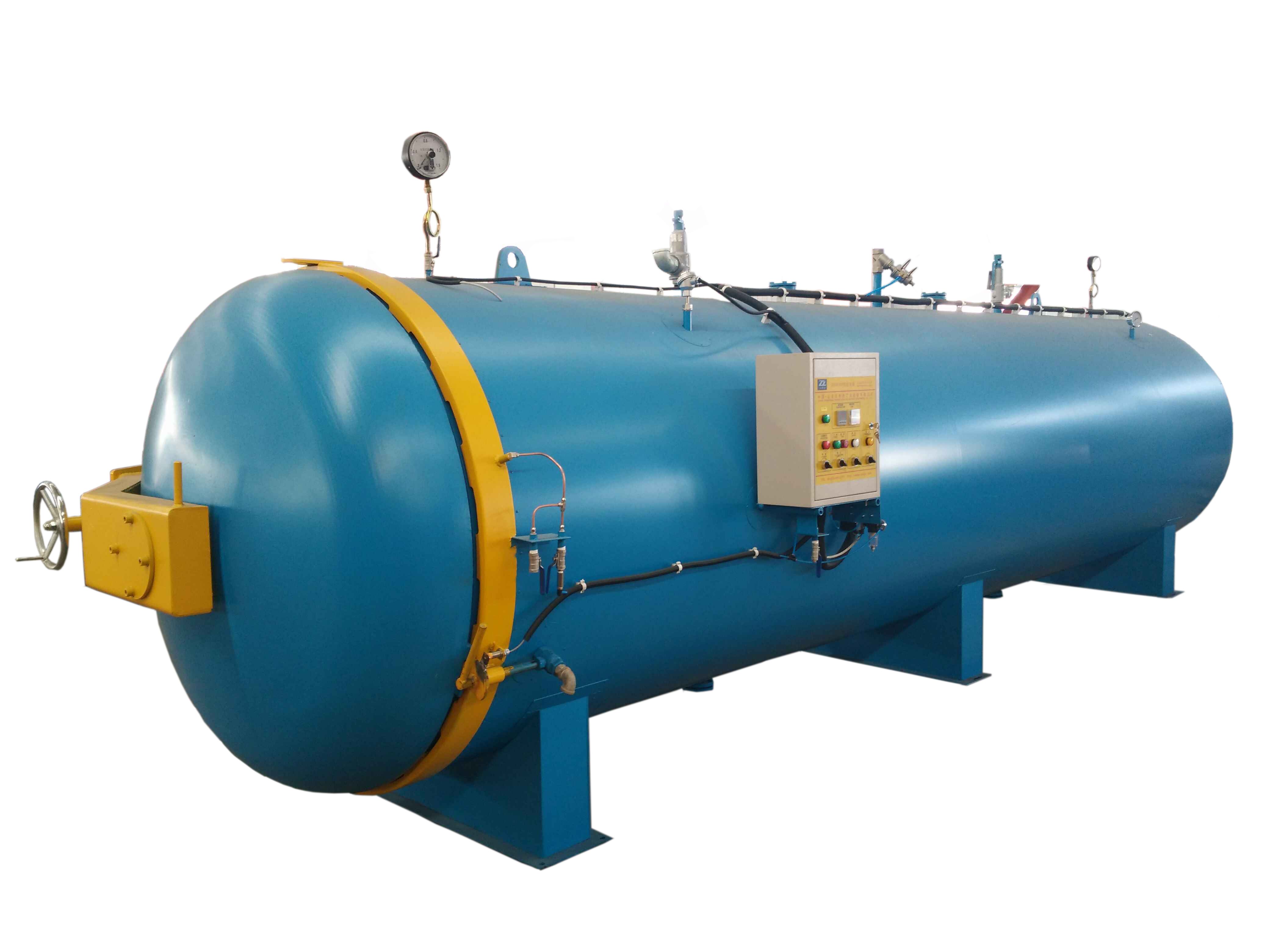 <b>硫化罐適用于橡膠、輪胎翻新、膠輥、膠管、膠囊、膠鞋、膠帶、膠板、管道等產(chǎn)品硫化，無(wú)錫雷特石化重工裝備有限公司以成熟的技術(shù)，先進(jìn)的生產(chǎn)設備設計制選大型硫化罐、立式硫</b>